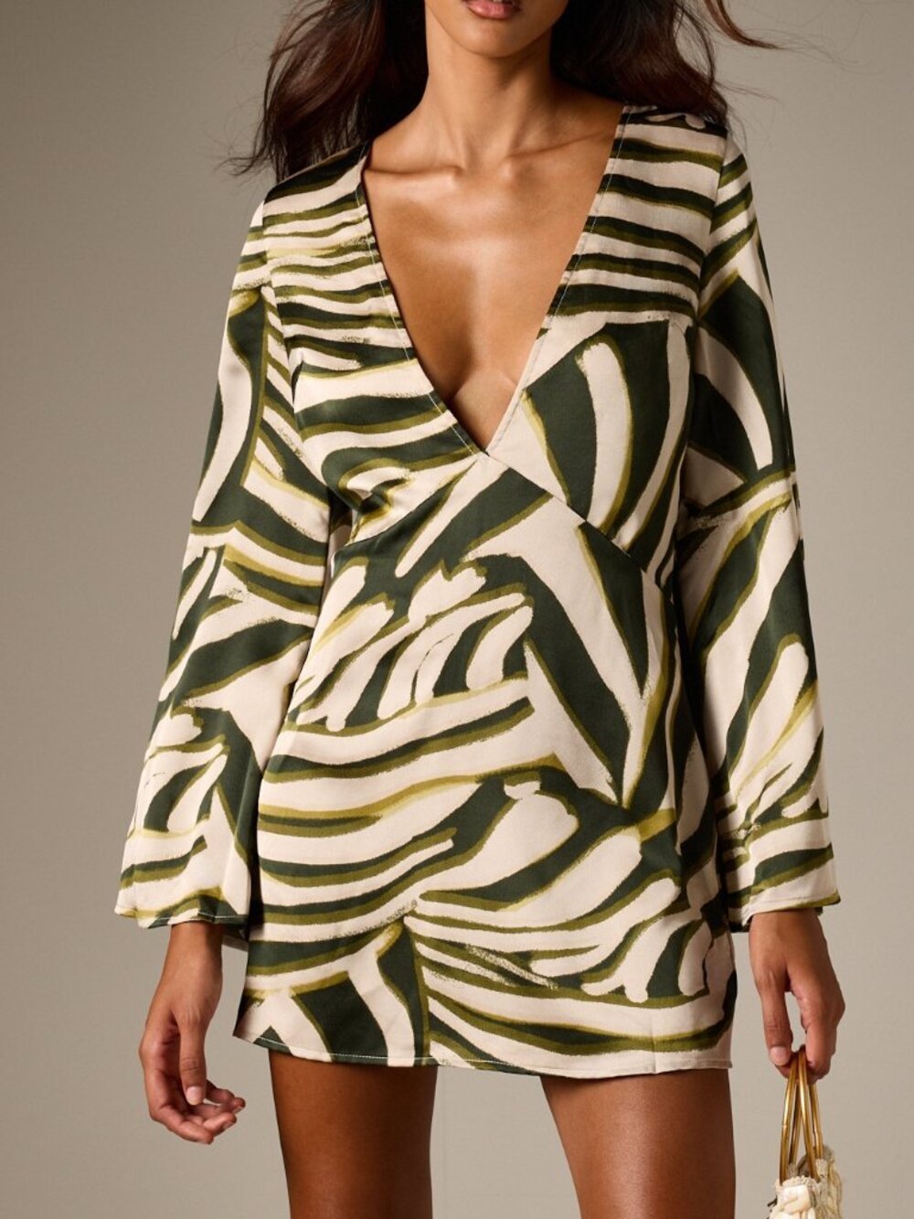 Multicolor Elegant Women's Plunge V-Neck Mini Wrap Dress